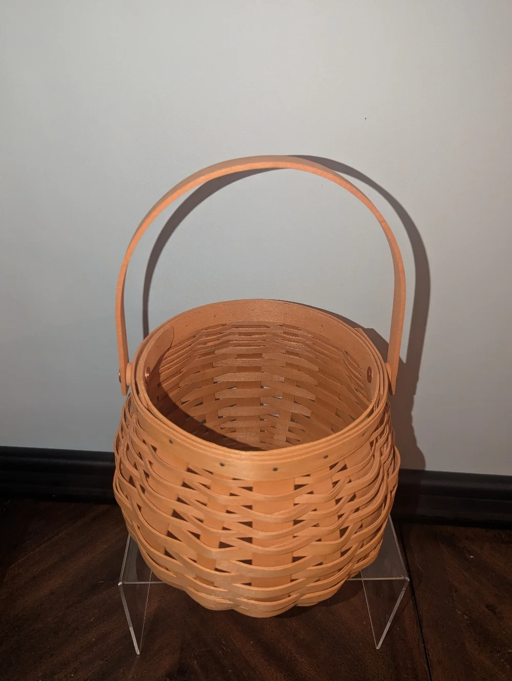 Vintage 1991 Longaberger Small Round Fruit Berry Basket - Signed RKS